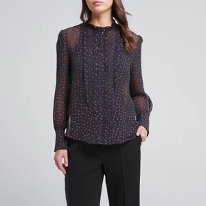 Ann Taylor Sheer Pleated Blouse